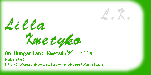 lilla kmetyko business card